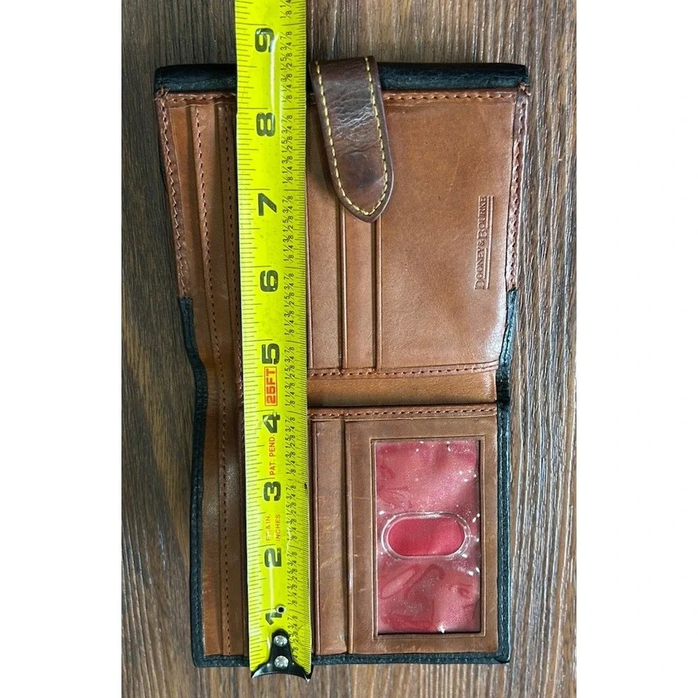 Vintage Dooney & Bourke Black All Weather Leather AWL‎ Wallet Double Fold Snap